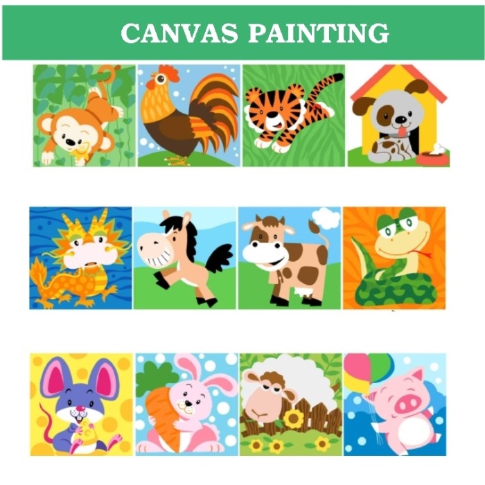 Paint By Number - Anjing Children Canvas Painting / Set Kanvas Lukis Anak