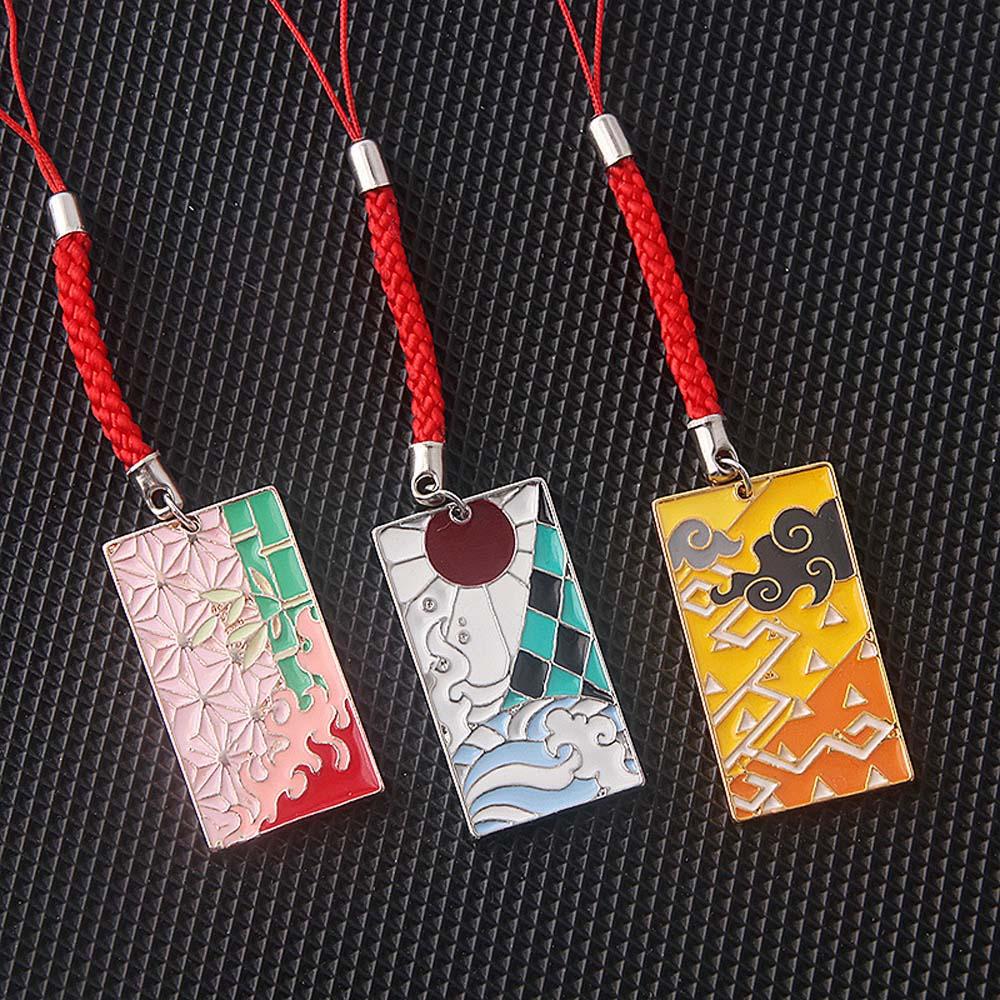 Rebuy Demon Slayer Lanyard 1Pcs Aksesoris Ponsel Kunci Holder Tomioka Giyuu ID Card Holder Lanyard Lanyard Gantungan Kunci