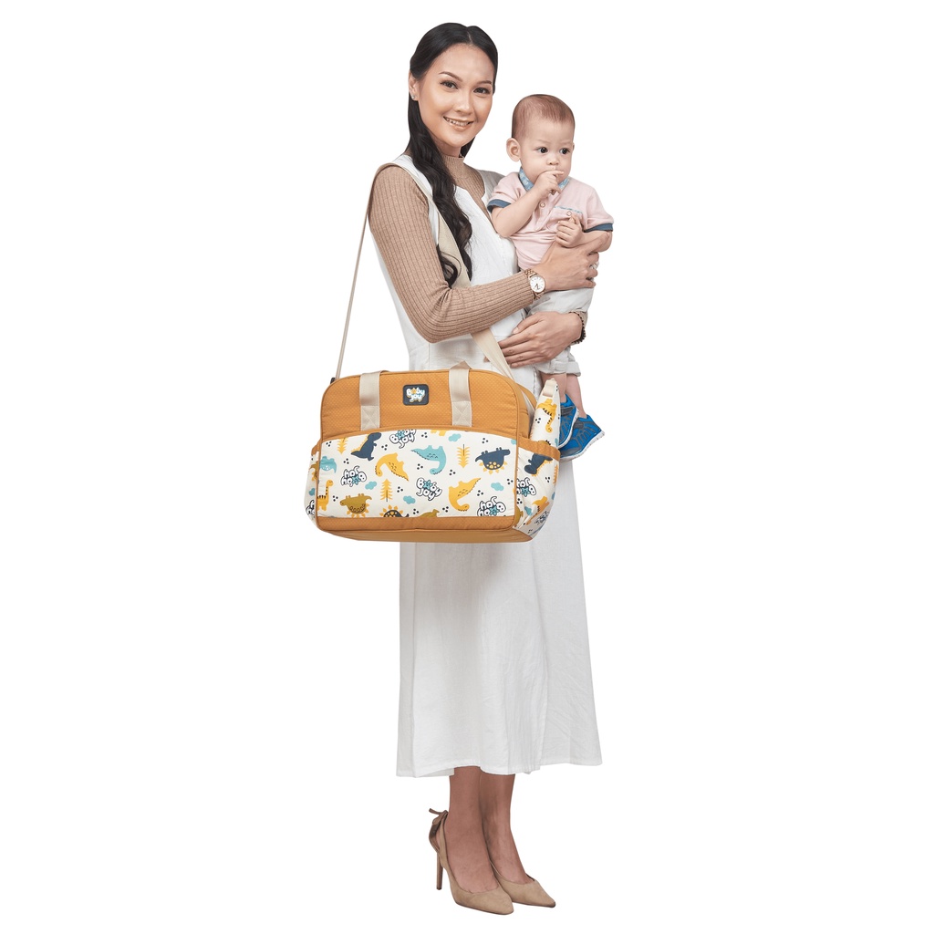 Baby Joy Tas Bayi Besar Diaper Bag + Tabung Botol Susu Little Dino Series