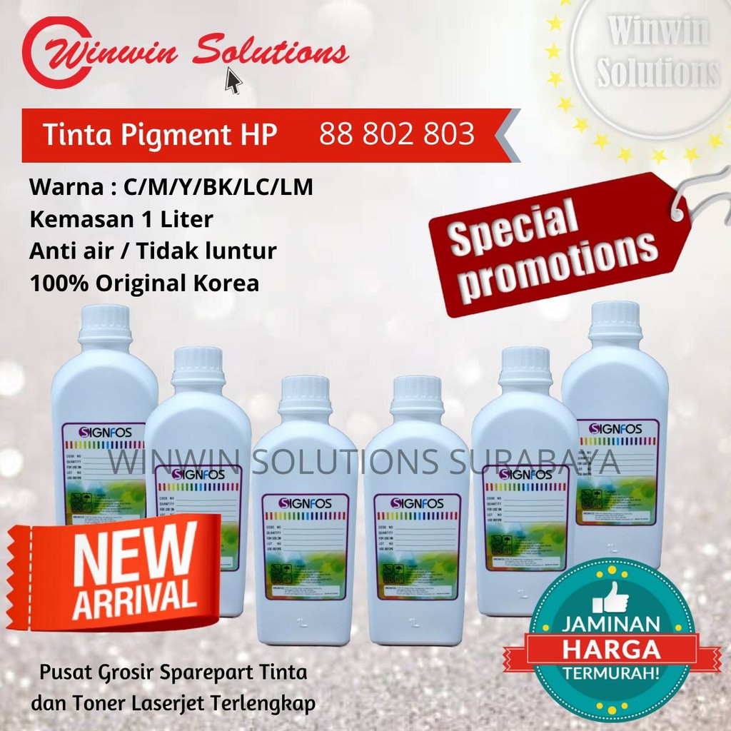 Tinta PIGMENT Korea 1 Liter Refill Cartridge HP 88 802 803