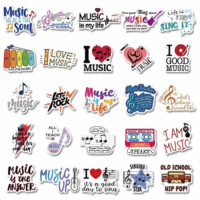 

(BISA COD) Stiker Musik Set isi 50 Sticker Music Pernak Pernik Lucu TERMURAH Kode 561