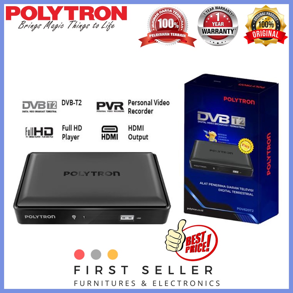 DVB T2 Set Top Box Matrix DVB T2 GARUDA BIRU / MERAH Apple HD EWS / Polytron PDV 620T2 / 700T2 / STB Polytron PDV620T2 / 700T2 / Polytron Set Top Box / Set Box Tv Digital Polytron (GARANSI RESMI)