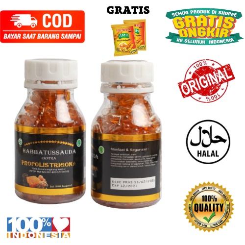 { TERLARIS } HABBATUSSAUDA TRIGONA JAMINAN ORIGINAL Extra Propolis Trigona isi 200  Kapsul | ORIGINAL | JINTEN HITAM | HABBATUSSAUDAH OIL | HABATUSAUDA OIL | HABBATUSAUDA