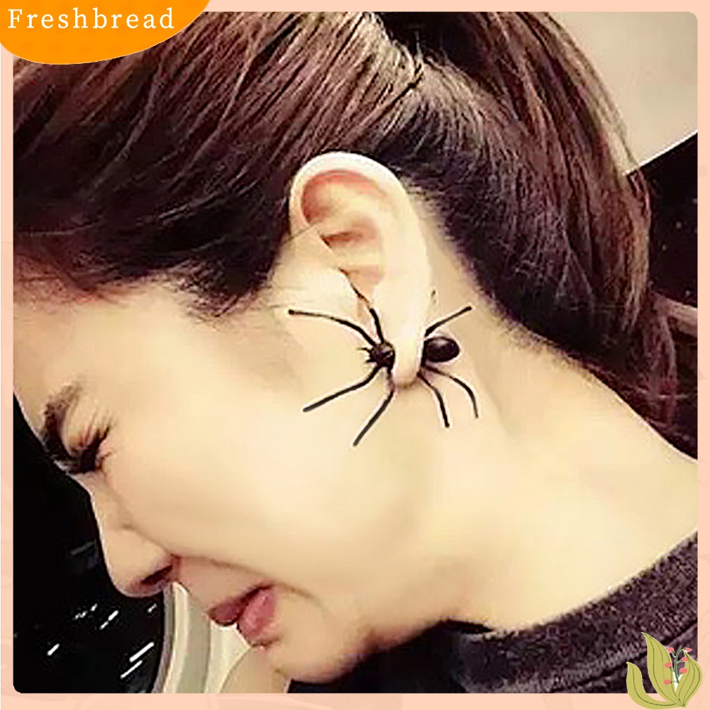 Fresh| 1pc Anting Tusuk Bentuk Labalaba Gaya Gothic Punk Untuk Pesta Halloween