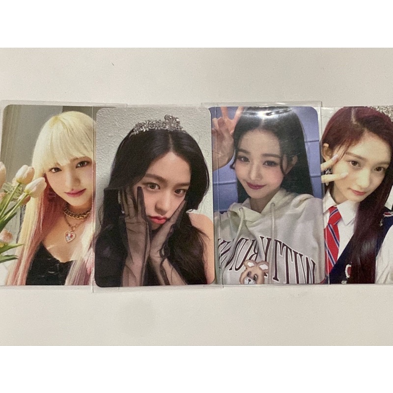 photocard ive wonyoung kirsh, yujin ktown lodi R2, Liz tulip lodi, Leeseo mukor lodi