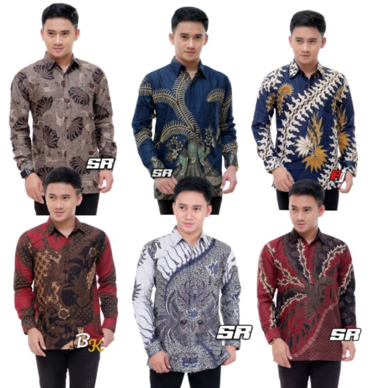 Batik Pria Lengan Panjang BATIK BERKAH HRB026 motif KERATONAN Kode 002 size M L XL XXL Reguler