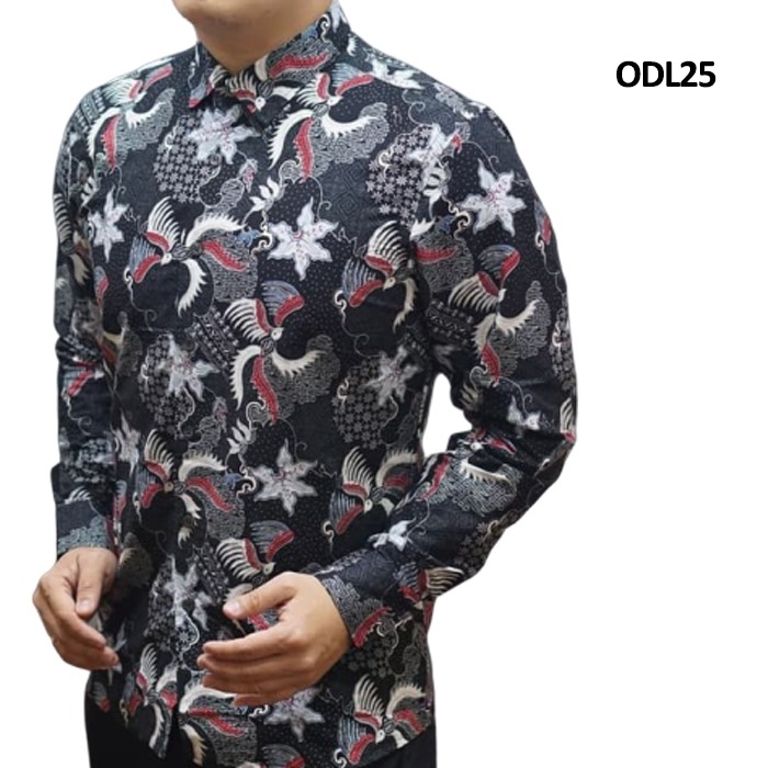 KEMEJA PRIA BATIK LENGAN PANJANG BATIK SLIM FIT HEM FORMAL CASUAL KEREN KERJA KANTOR SLIMFIT S5W0