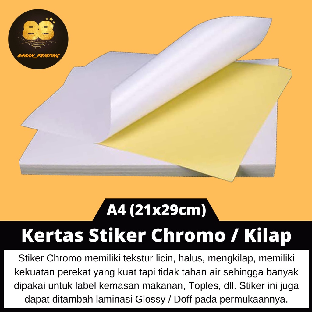 

Kertas Stiker Bontak Kilap A4 / Stiker Chromo Bontax Kilap A4