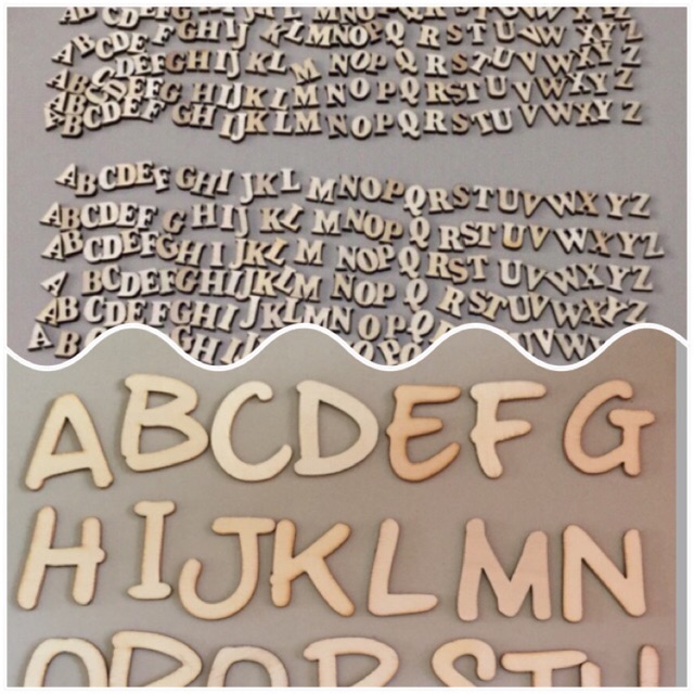 Huruf kayu alfabet A-Z (26 pcs)