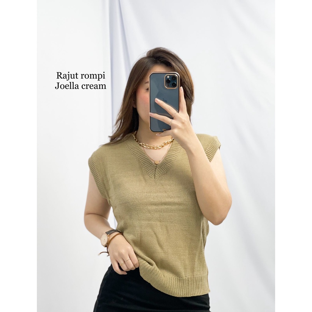 HOPYLOVY - Outerwear Rompi Rajut Wanita Kekinian Joella