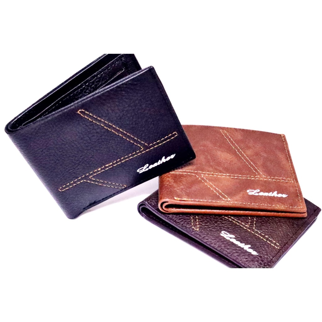 DOMPET LIPAT PENDEK PRIA 2 RUANG LEATHER SINTETIS - JH1