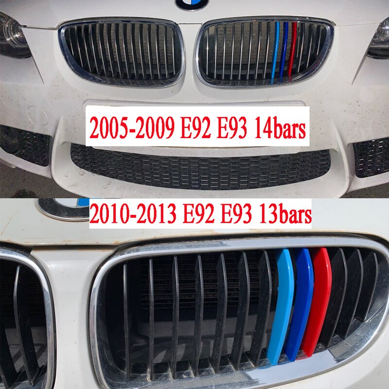 3 Pcs Strip Trim Grill Mobil Balap BMW E90 E91 E92 E93 3 Series M Power Bahan ABS