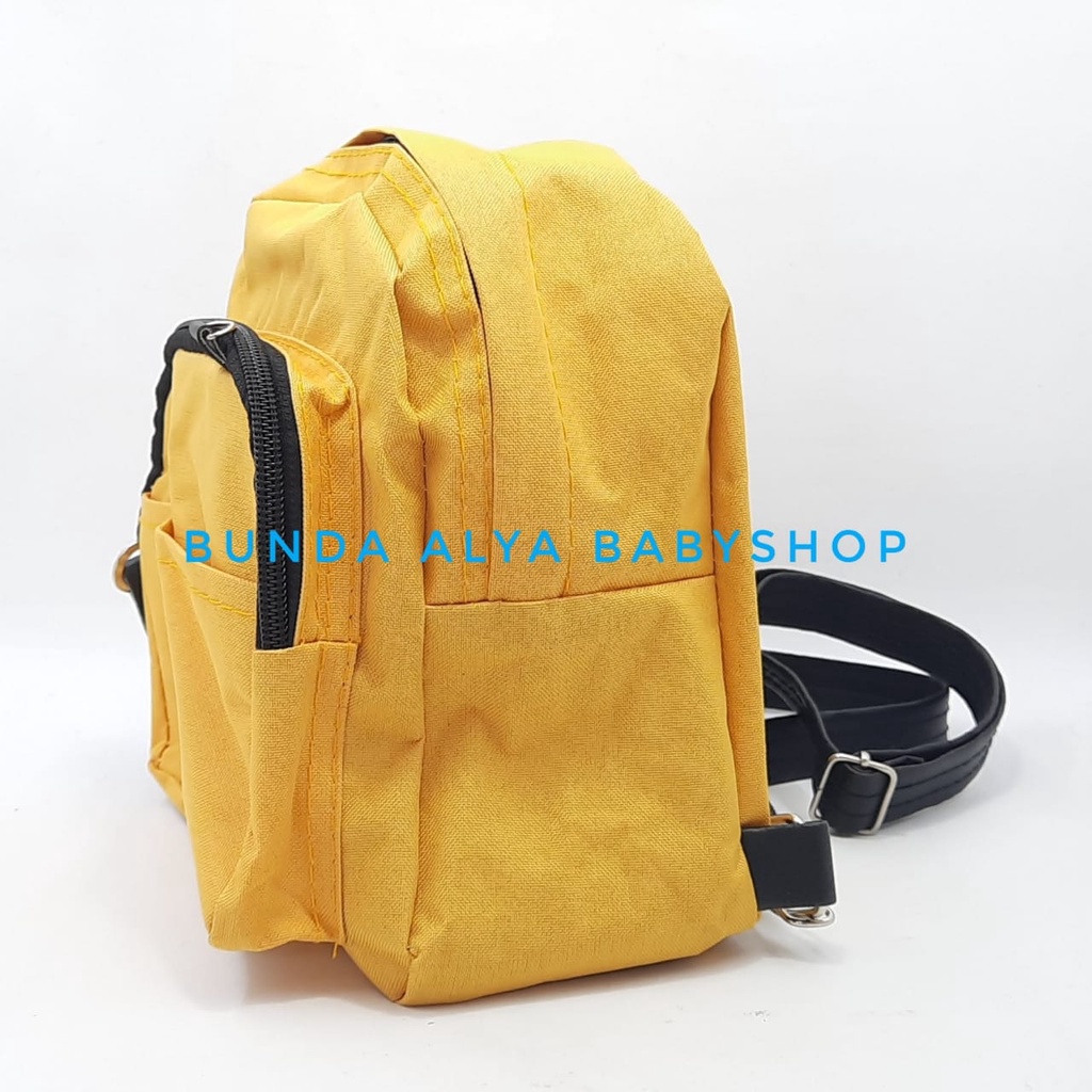 Tas Ransel Wanita Mini Yuqi Warna Polos Desain Simple - Ransel Bag Backpack Real Pict Trw