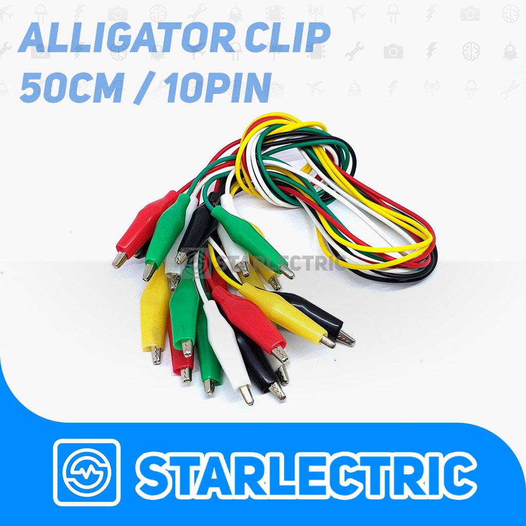 Kabel 10 Set Capit Buaya (50Cm) Alligator Clip