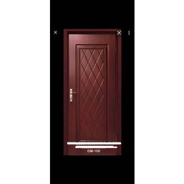 Kusen Pintu Single Berikut Daun Pintu Minimalis Motif Prisma
