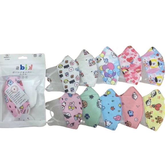 isi 10pcs/pack Masker Duckbill Anak BT21 BTS KOREA FASHION DISPOSABLE Fashion MASK IMPORT