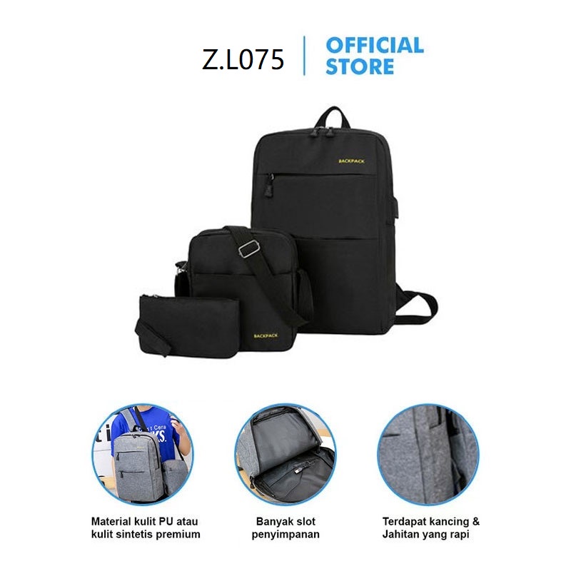 Asin829-TasTravel T112 Backpack Usb Charger Support / Tas Ransel Pria Punggung Laptop Import