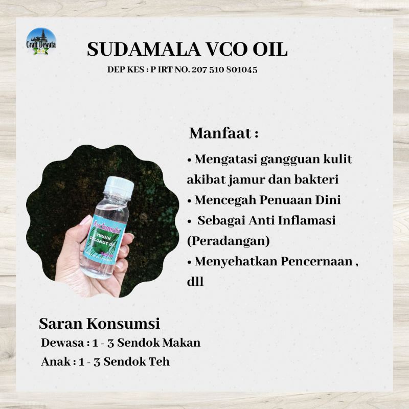 Sudamala VCO Oil / Virgin Coconut Oil Bali / Minyak VCO / VCO Bali