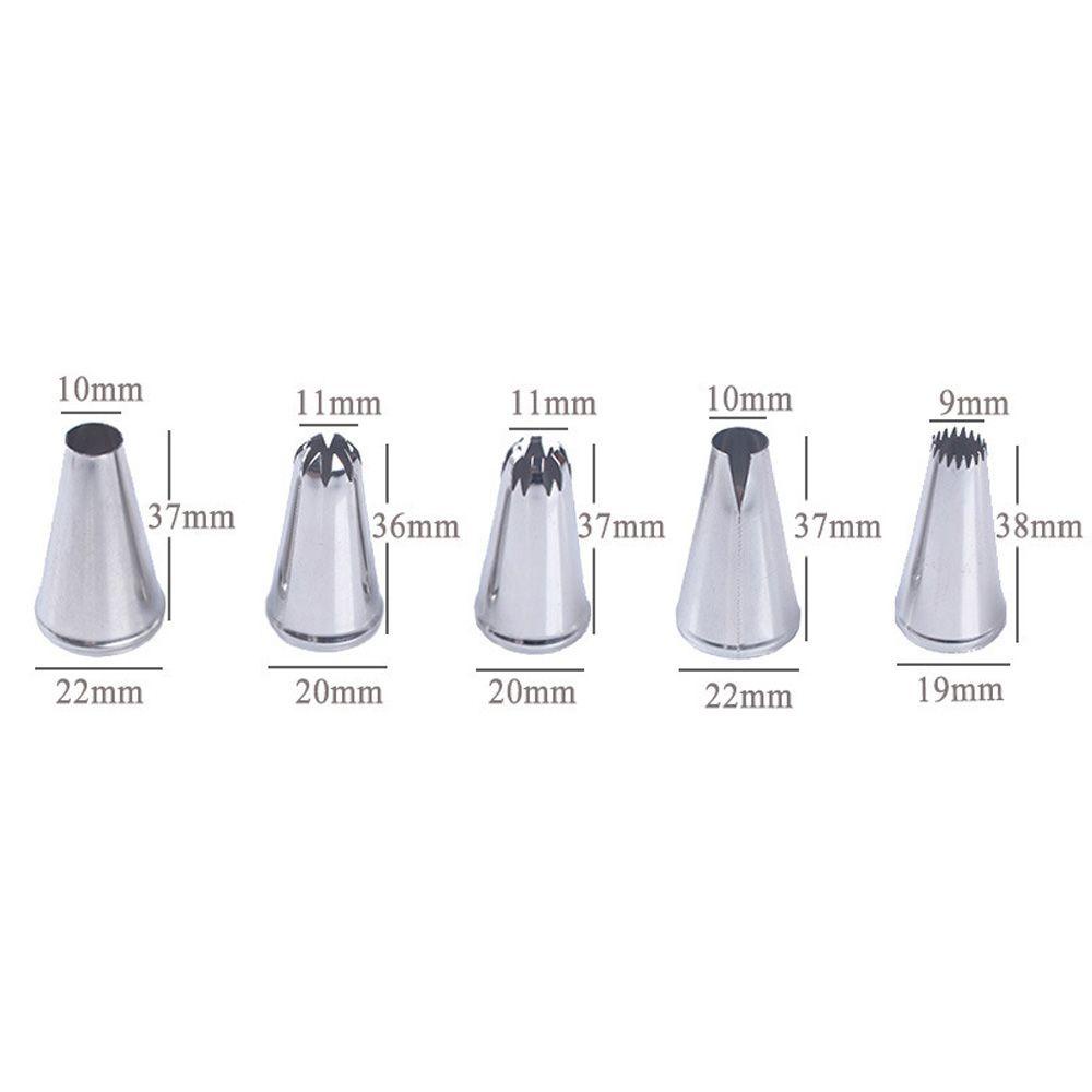 Populer 5PCS /SET Icing Piping Nozzle Bakery Pastry Tips Stainless Steel Cupcake Baking Mold