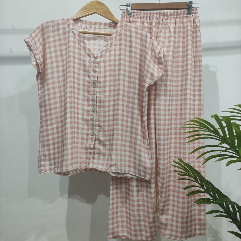 PIYAMA KANCING HITS PIYAMA KANCING BUSUI | PIYAMA RAYON | HOMEWEAR-Nk 24