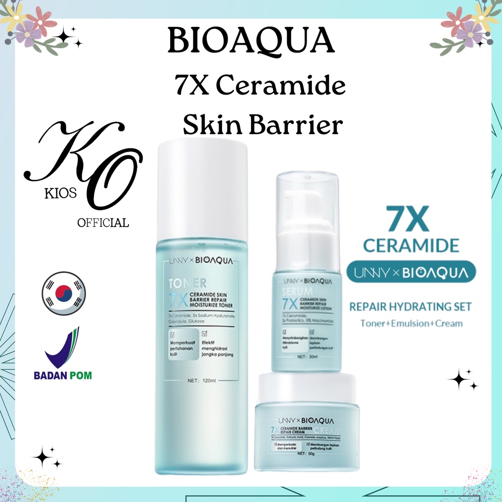 Bioaqua 7X Ceramide Skin Barrier Repair Moisturize Cream 50g / Toner 120ml / Lotion 30ml