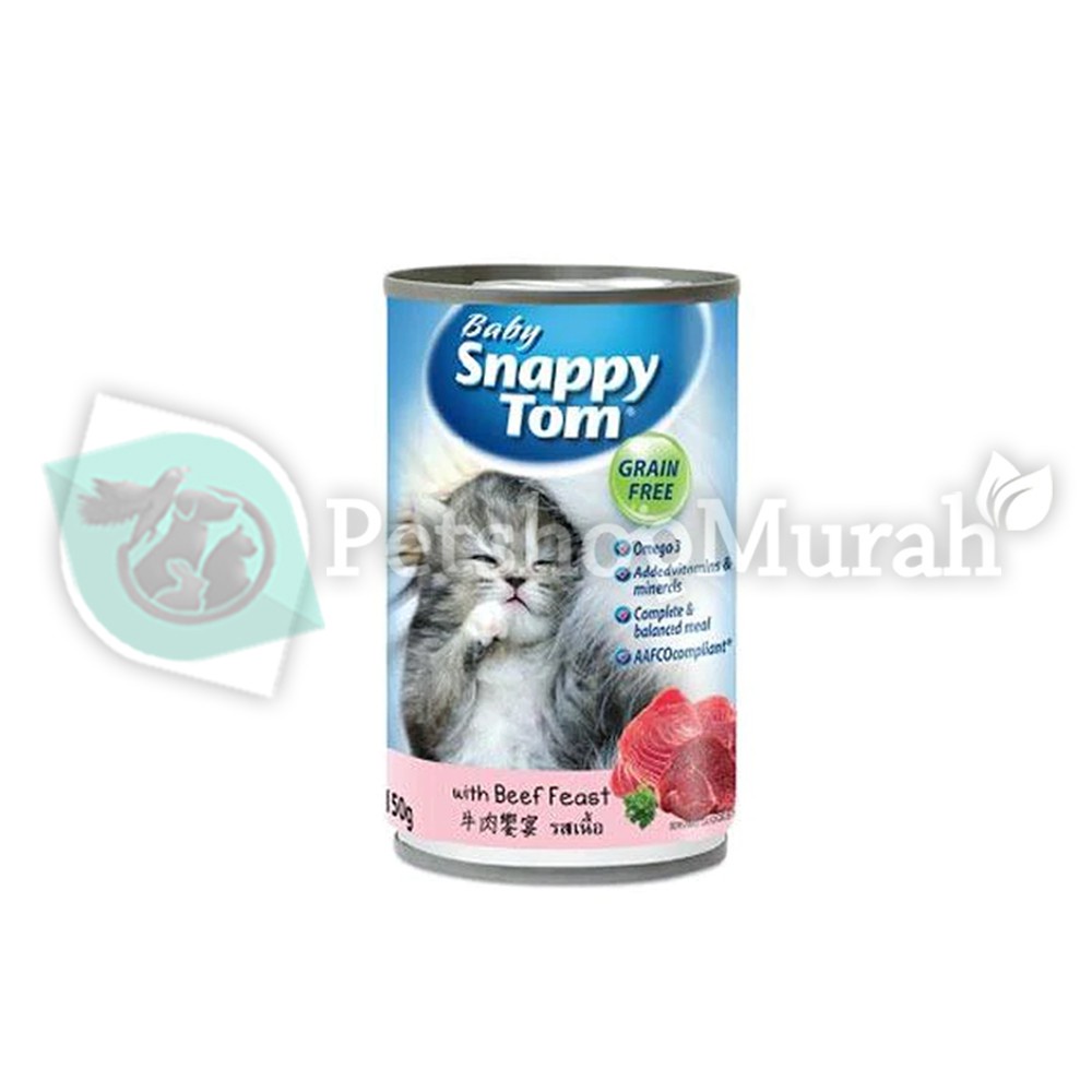 Makanan Kucing Kaleng Snappy Tom 150gr  Baby Kitten