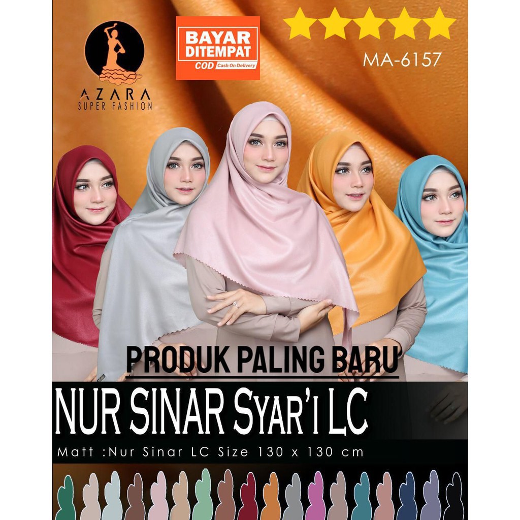 AV - JILBAB LASERCUT GLITTER GLOWING HIJAB SEGI EMPAT POLOS JUMBO LC LUXURY GRATIS ONGKIR