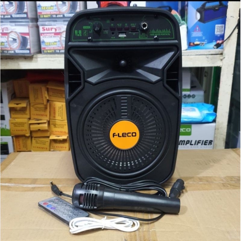 Speaker Bluetooth Karaoke Fleco F-6615 Bonus Mic + Remote