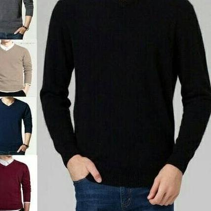 rajut pria - V NECK SWEATER - rajut murah -