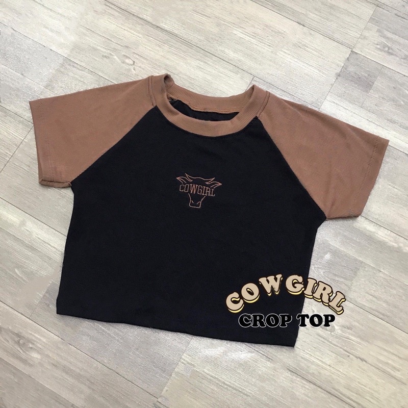 BEFAST - ZGW OOTD Kaos Crop GEVI / Crop Top COW GIRL (LD 88, P 40) / Kaos Crop Top keluaran Terbaru / Tshirt Lengan Pendek / Pakaian Casual Remaja ABG / Crop Top Motif / Fashion Wanita Ala Korean Style / Crop Top Motif Trendy