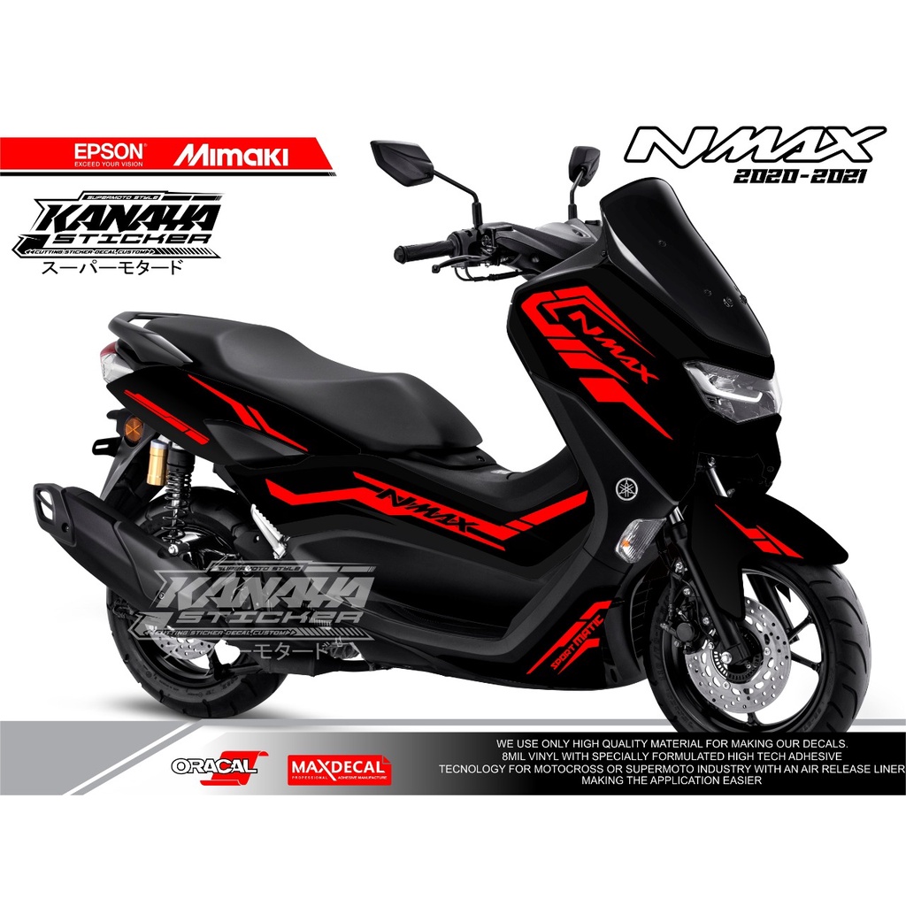 STRIPING NMAX STICKER CUTTING NMAX NEW DESIGN KANAYA STICKER WARNA STICKER MERAH