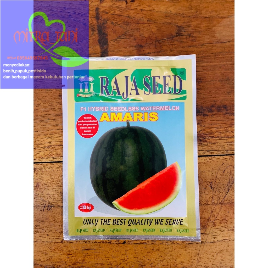 Benih Semangka Non Biji Hibrida AMARIS isi 300butir dari RAJA SEED
