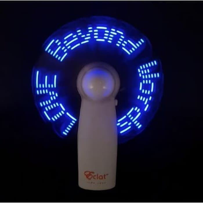 LED MINI FAN DENGAN PESAN SOUVENIR PERNIKAHAN HAPPY WEDDING ECLAT BIRU