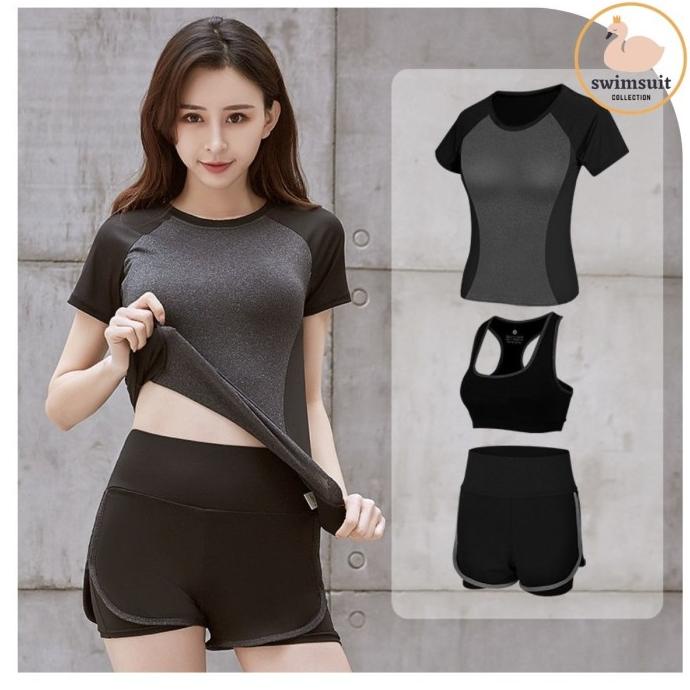 Swimsuit Baju Olahraga 3 Set Import Wanita Baju Olahraga 1005