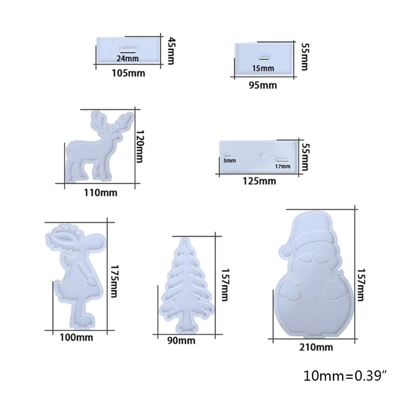 Cetakan Resin Bentuk Rusa / Manusia Salju / Pohon Natal Bahan Silikon Untuk Dekorasi
