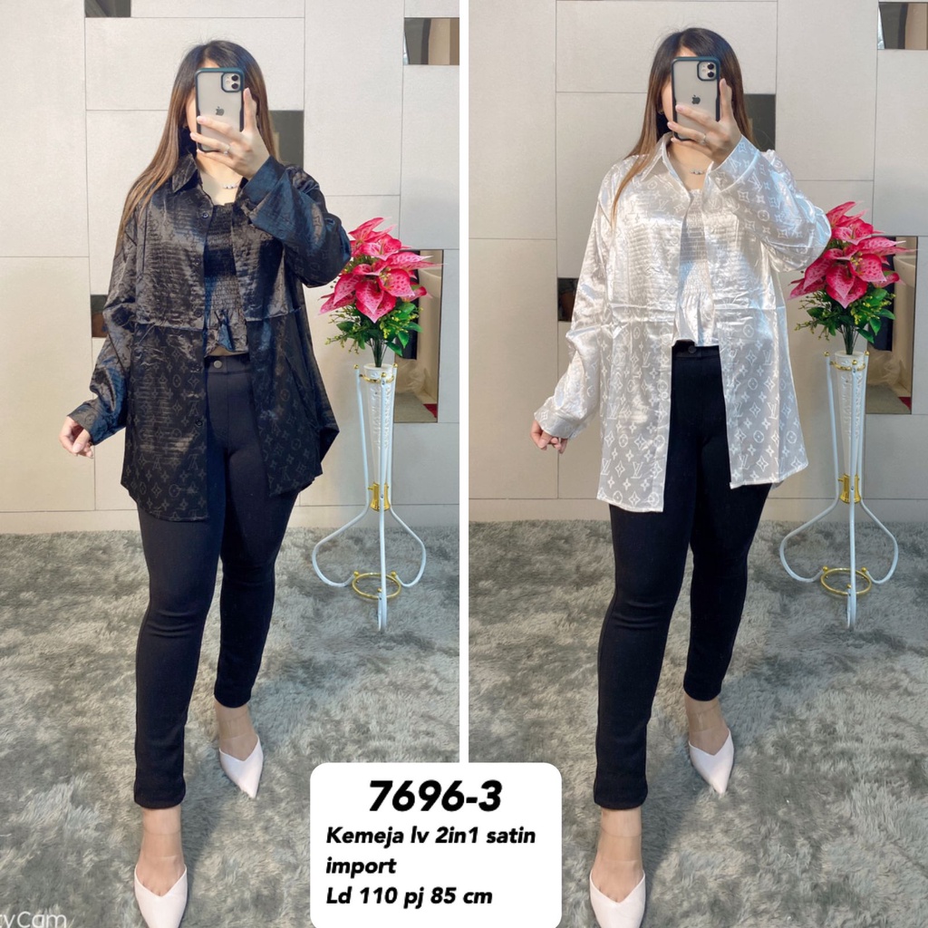 kemeja satin imp+iner MV-7696-3 import
