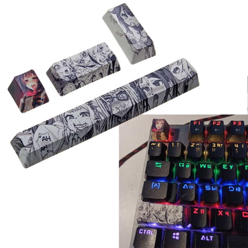 Cre 4Pcs Keycap PBT 6.25U OEM Motif Kartun Anak Perempuan