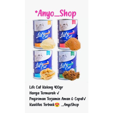 Life Cat Kaleng 400gr - Life Cat Tuna Life Cat Kitten Life Cat Adult salmon 400gr