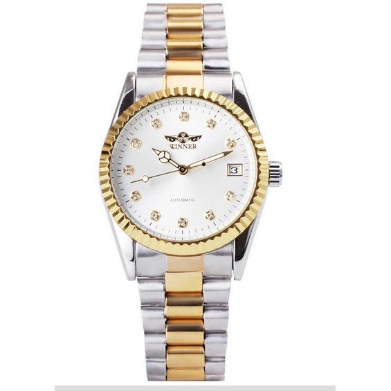 WINNER Automatic Mechanical Watch Men Wrist Watches Stainsless Steel Strap Berkualitas