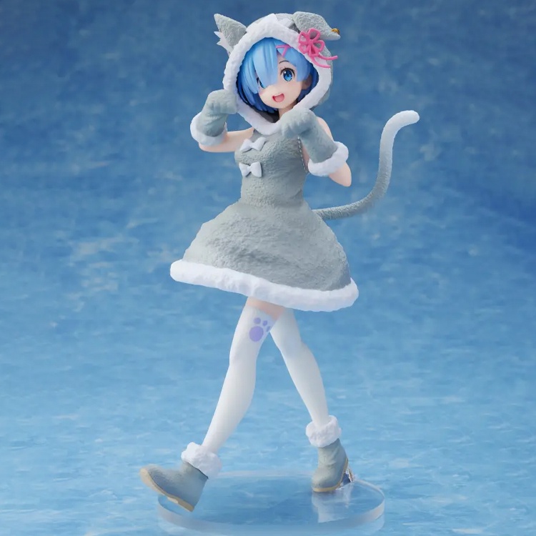 Mainan Action Figure Rem Ram Anime RE: Zero-Starting Life in Another World Kawaii Telinga Kucing Bahan PVC Untuk Hadiah Anak