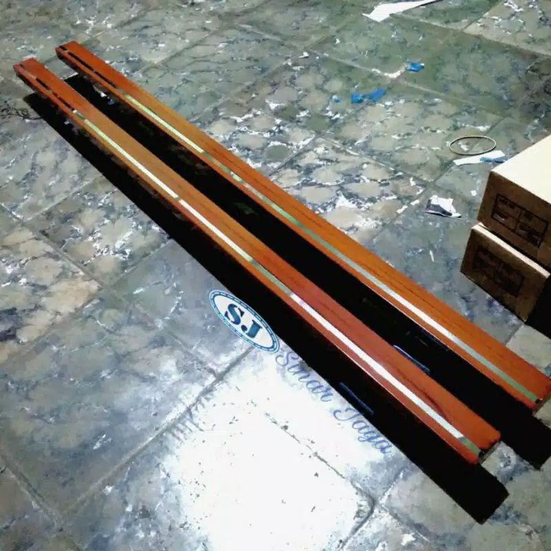 Handle pintu gagang pintu tarikan pintu rumah panjang 120cm lis warna natural kayu coklat