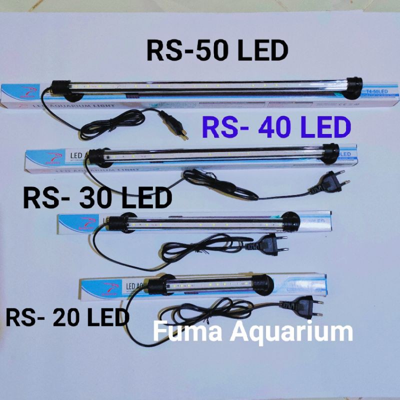 LAMPU CELUP ROSSTON RS T4-50 LED, 40 LED, 30 LED, 20 LED Putih Biru Aquarium Aquascape