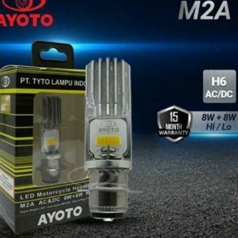 bohlam led lampu LED Ayoto kuning depan h6 kaki 1 ayoto M2A kuning sorot putih terang