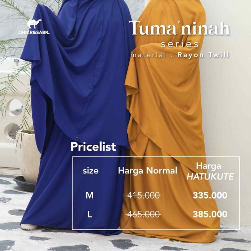 MUKENA TUMA'NINAH DHIKR SABR MAHABBAH ROJA KHOUF KHOFIYYA COMBED PREMIUM RAYON TWILL PREMIUM MUKENA 
