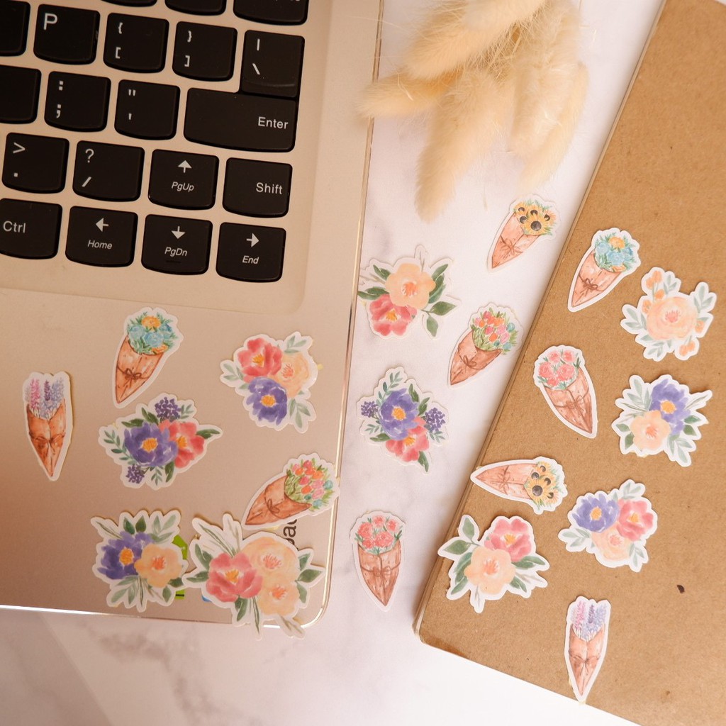 

Pretty Memoir Bouquet - Stiker Sticker Lucu Journal Bujo Scrapbook Diary Vinyl DIY Laptop Waterproof