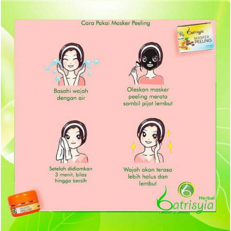 Masker peeling,  masker kopi batrisyia herbal, penghilang flek,  bopeng,  bekas jerawat,  komedo