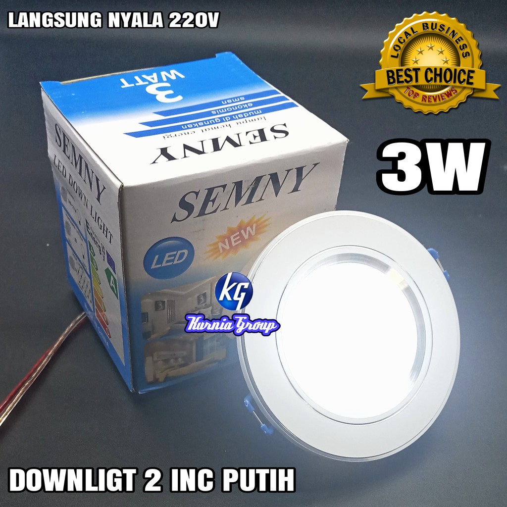 DOWNLIGHT LED 7W IB PANEL 2.5inc PUTIH &amp; WARM 7WATT BULAT  LAMPU POJOK PLAFON DROP CEILING TERMURAH