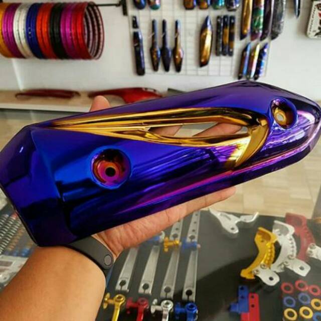 Tameng knalpot twotone 2tone beat scoopy merk Heng Thailand