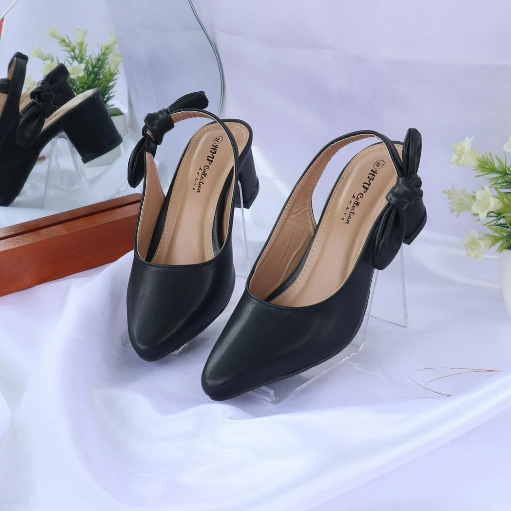 HMF Gewy Sepatu Heels Mules Wanita NB05