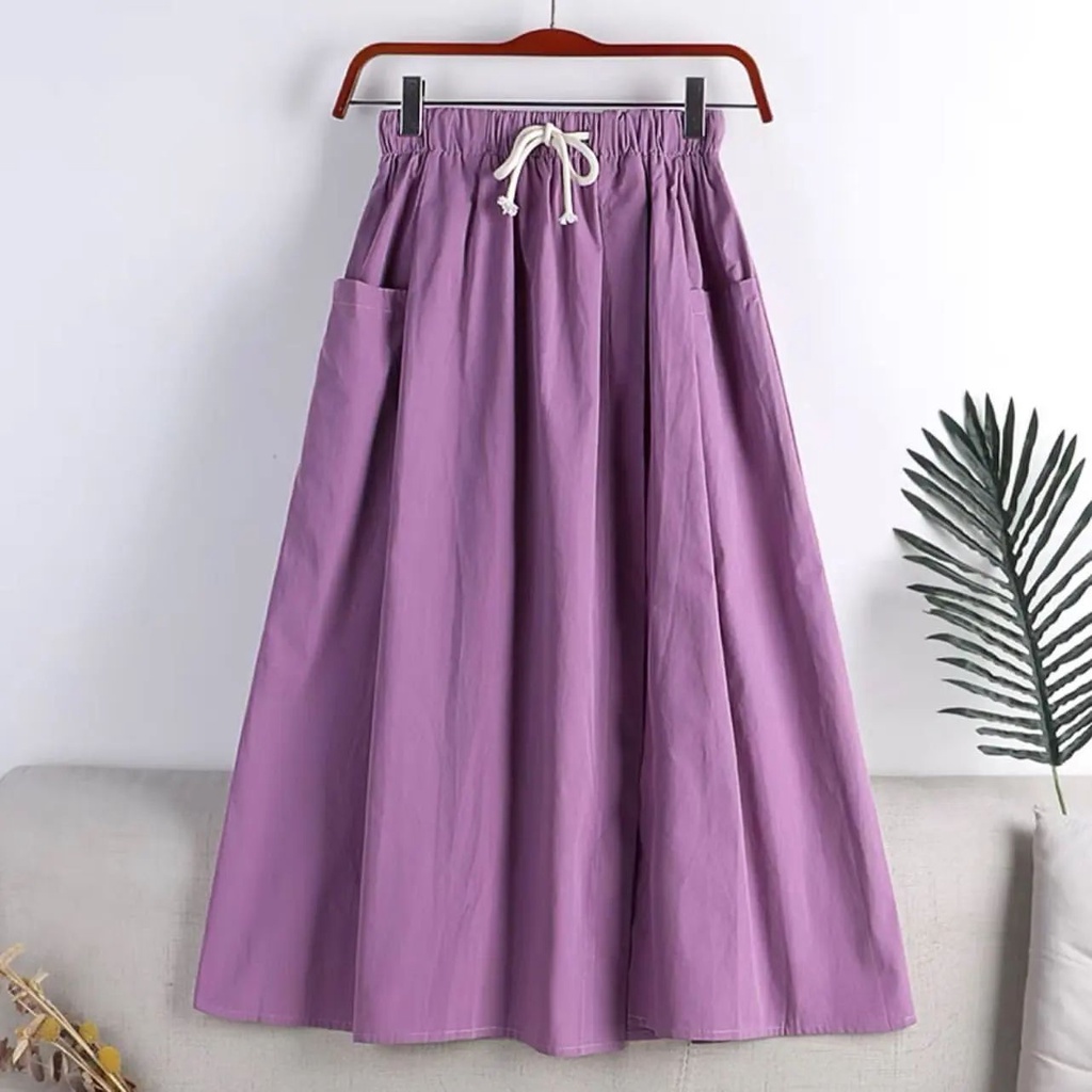 SHAGIVA SKIRT HS TOYOBO ROK 93 CM L.PINGGANG 52-96 CM FULL KARET ROK WNAITA POLOS ADA SAKU DIBAGIAN KANANA DAN KIRIN RK WANITA OOOTD DAN ACARA CASUAL  ROK  FASHION TEBRARU 2022